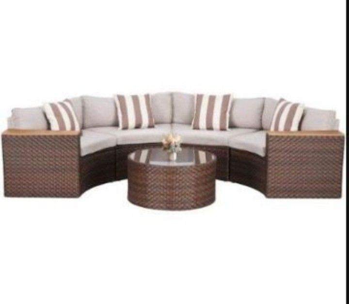 Curved Patio Furniture Set Round Patio Furniture Brand New Patio Outdoor Sofa Set Half Moon Patio Furniture 🆕🚎🚛🆕