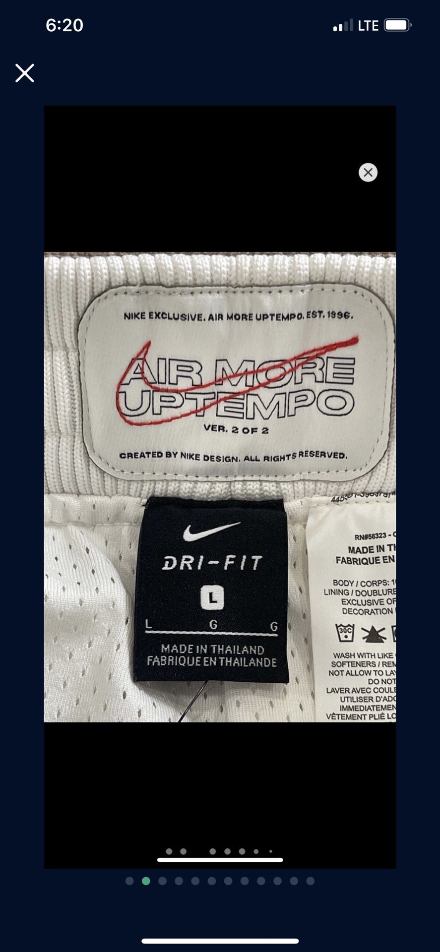 Nike Air More Uptempo Logo DNA Mesh Shorts Black Sz. M $60 Nike