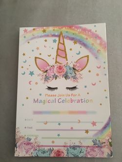 Unicorn invitations!!