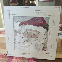 SIGNED HALEY BUSH - SANTA ON CANVAS