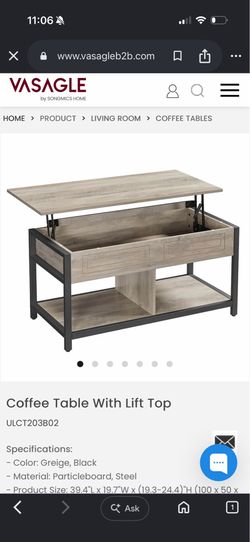 Modern Coffee Table – Greige & Black