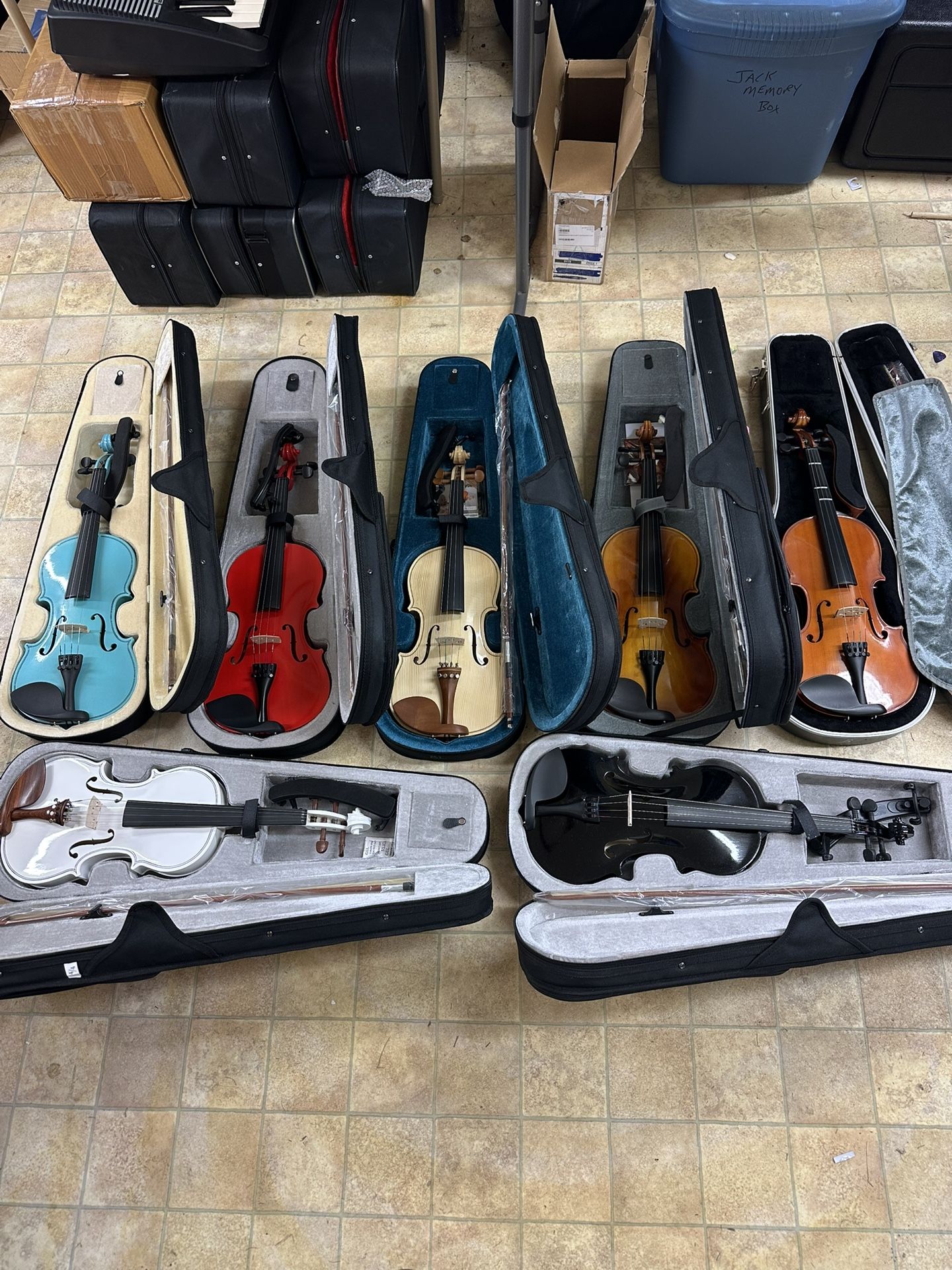4/4 Violins with New Bow, Digital Tuner, Shoulder Rest, Extra Strings $150 Firm