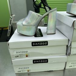 Bamboo New Fashion Open Toe Platform High Heel Women Summer Mules Slip-On Outdoor Slippers San