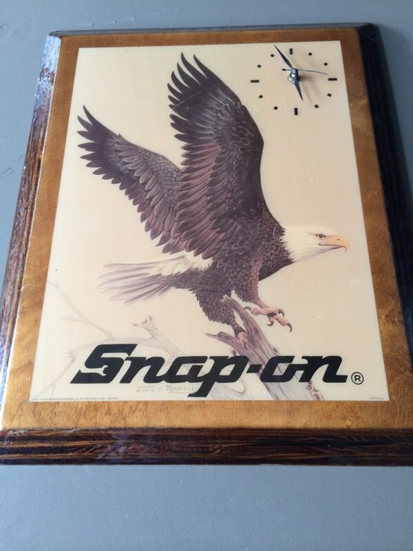 Vintage 80's Snap-On bald eagle clock