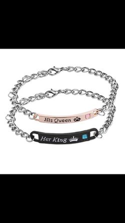 His and hers stainless steel bracelets! Perfect for Valentine's Day!
