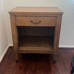 Wood Nightstand With Drawer