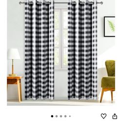 4 Panels Buffalo Check Curtains 