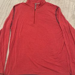 Coral Quarter Zip T-shirt L
