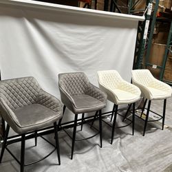 $75.00 Set Of 2 !!!  New Velvet Fabric Barstool Bar Stool Bar Chair Table 