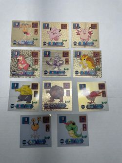 Japanese Pokémon Amada Sticker Cards Lot of 11
