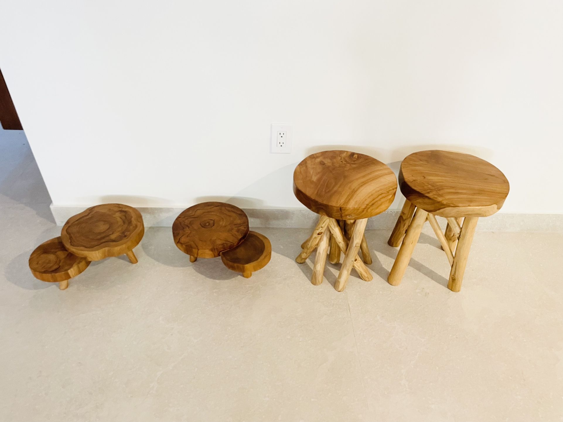 New Solid Wood Side Tables Stools - Price Each, See Below