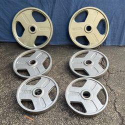 SET OF OLYMPIC EASY GRIP WEIDER  2  INCH  PLATES  (PAIRS OF)  : 45s  35s  25s 