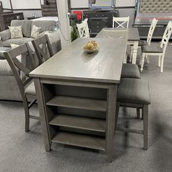 5PC Gray Dining Table Set