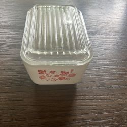 Pink Gooseberry Refrigerator Dish 502 With Lid 