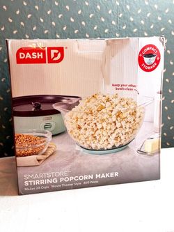 New, Dash 6qt SmartStore Stirring Popcorn Maker - Aqua: Electric Popcorn Popper, 850W,Hand Wash