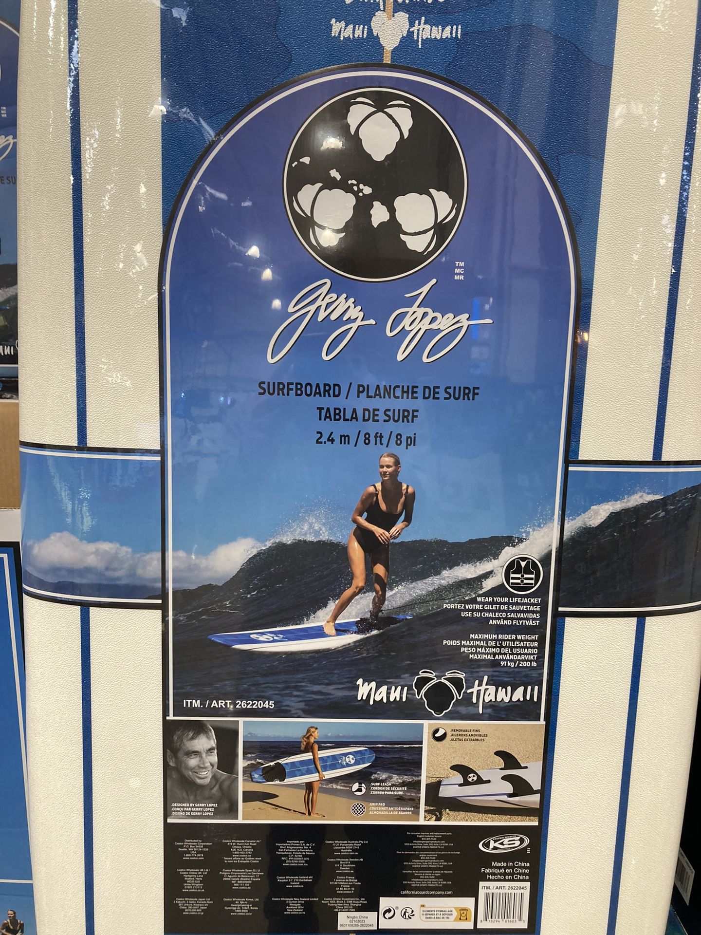 WaveStorm 8ft Surfboard With Fins