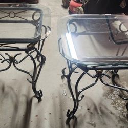 Glass Side Tables Plus Sm Stands 