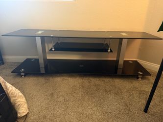 Black Glass TV Stand / Entertainment Center