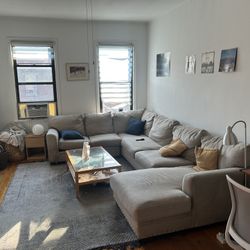 Grey L Shaped Couch - 147x96x (very large) - $700 (Greenpoint)