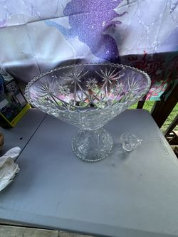 Vintage Anchor Hocking Punch Bowl/14 Cups 