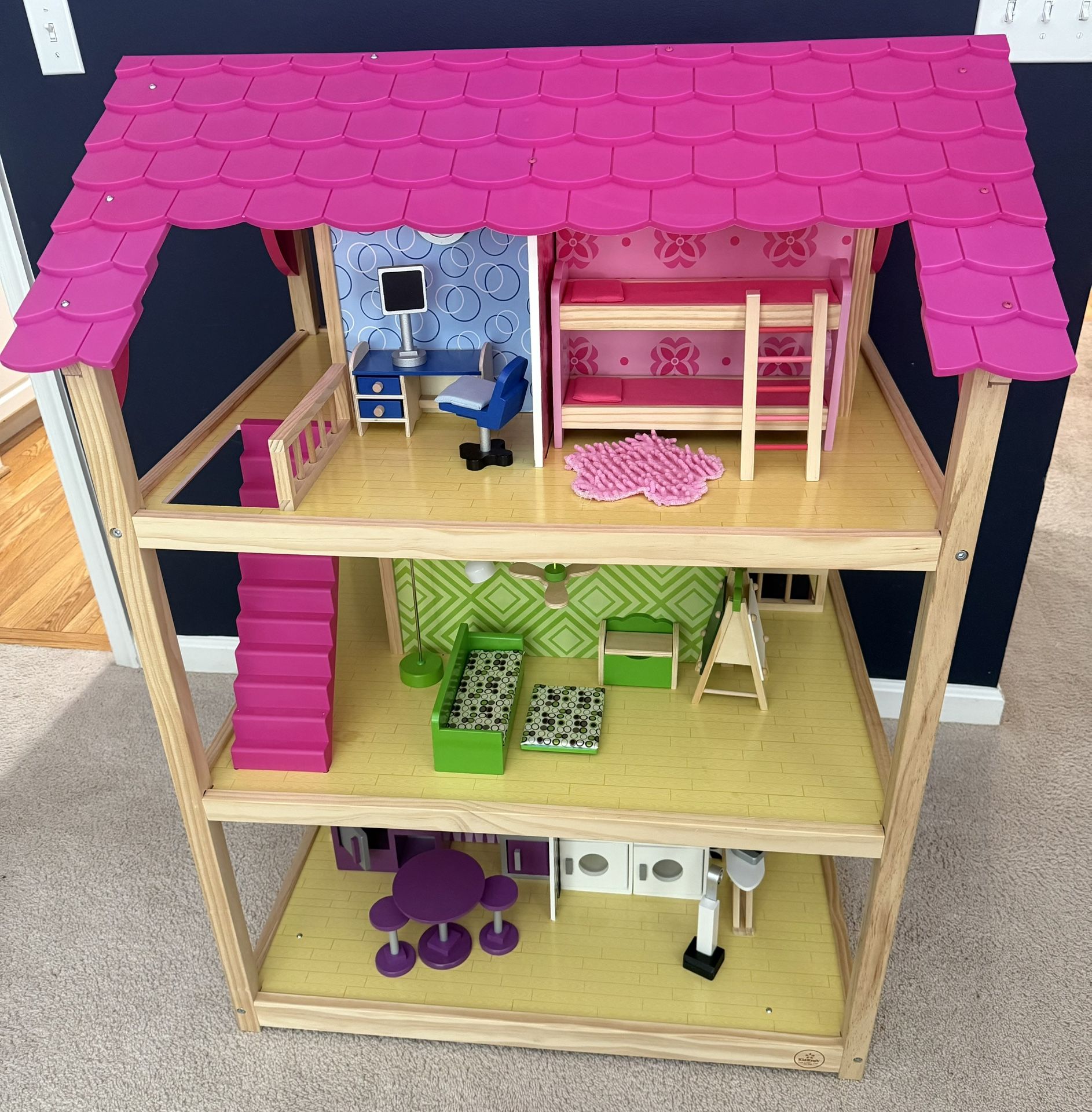 Wooden Kids Kraft Dollhouse Like New
