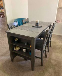 Beautiful gray counter height dining table