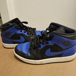 Nike Air Jordan 1 Mid 'HYPER ROYAL' Blue Men Size 10