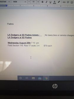 La Dodgers At Sd Padres Tonight Wed 25th Field Section 116 2 Tickets