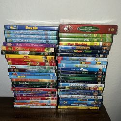 Huge DVD Lot Kids Movies Disney Etc Cartoons Animation 