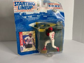 1997 Starting Lineup Deion Sanders Cincinnati Reds MLB Figure Card Kenner