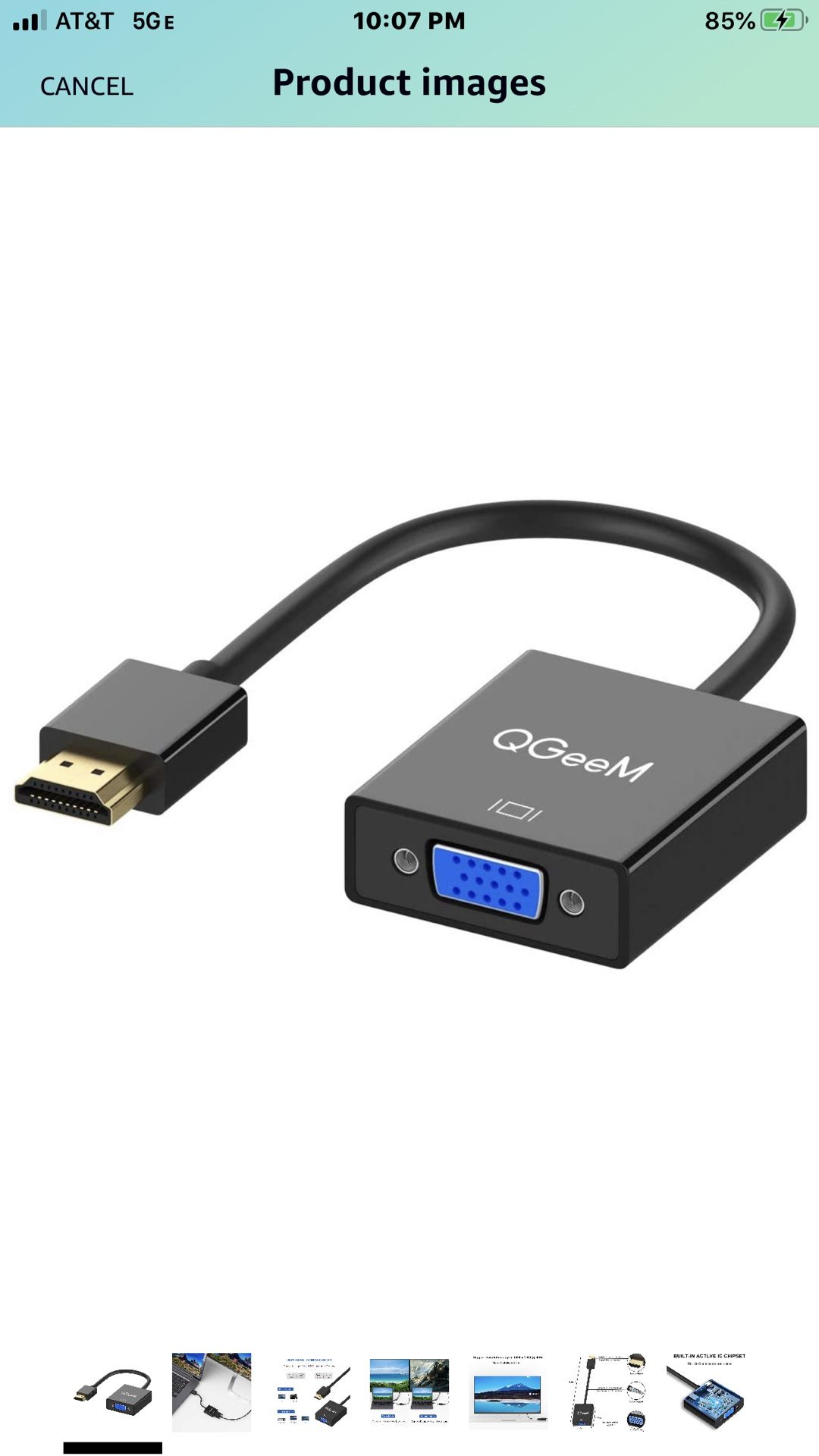 HDMI to VGA,QGeeM Gold-Plated HDMI to VGA Adapter (Male to Female) Compatible with Computer,Desktop,Laptop,PC,Monitor,Projector,HDTV, Chromebook,Rasp