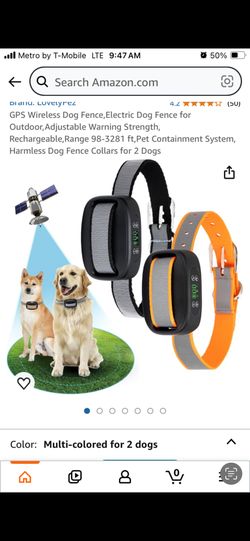 GPS Wireless Dog Fence, Electric Dog Fence for Outdoor, Adjustable Warning Strength, Rechargeable, Range 98-3281 ft, Pet Containment System, Harmless 