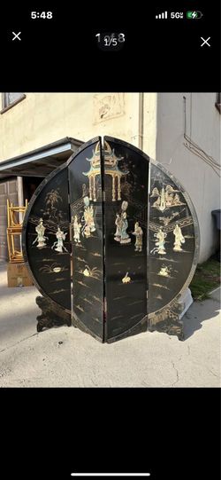 Vintage Coromandel Mother of Pearl room divider