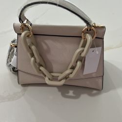 Aldo Cream Shoulder Bag with Elegant Silver Accents