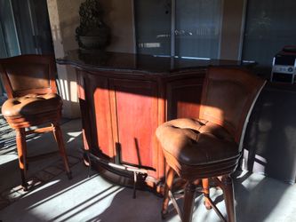 Bar with bar stools