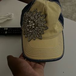 Olive & Pique Glitz Deco Two Tone Distressed Baseball Cap 