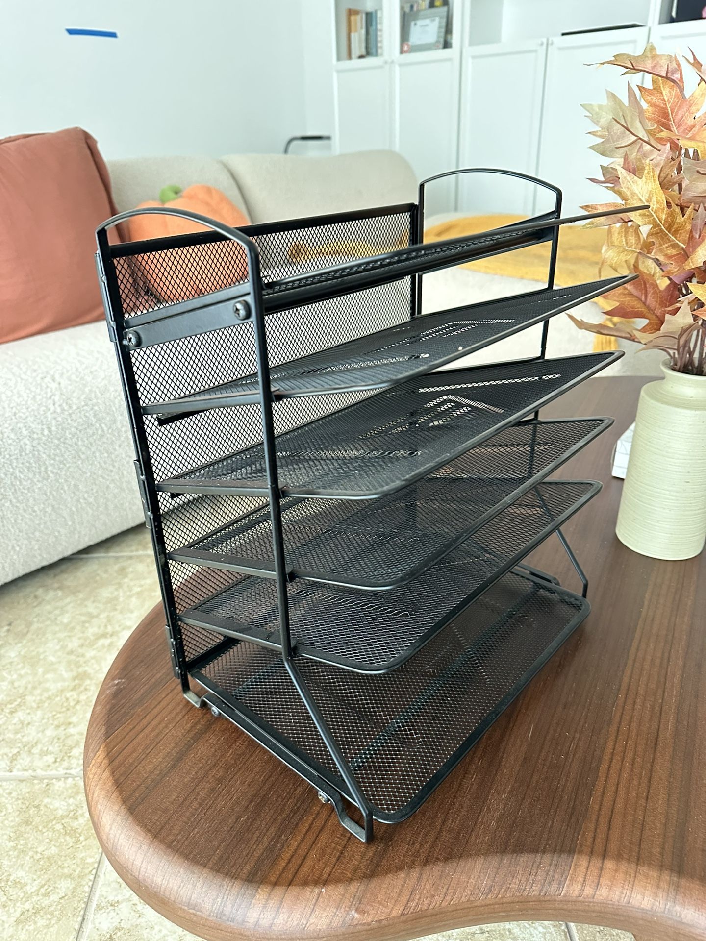 6-Tier Metal Mesh Paper Organizer Office File Holder Mail Center