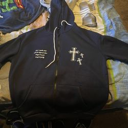 Navy Blue Religious Hoodie