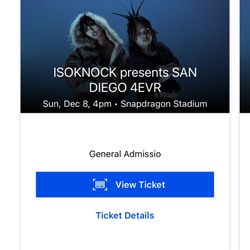 Isoknoxk Tickets $140 Each