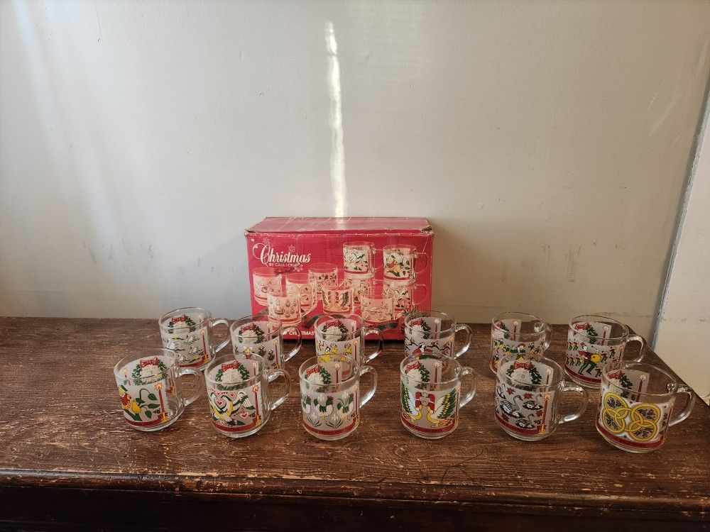 Vintage 12 Days Of Christmas Mugs 1985 Carlton