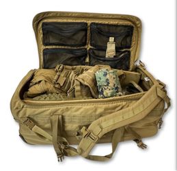 Large Tactical Duffle Bag Coyote Brown MOLLE