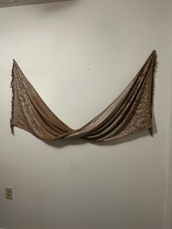 Pashmire champagne and tan scarf with woven details
