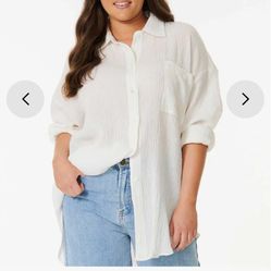 New W/Tags Premium Linen Long Sleeve Button  Shirt Size Xl