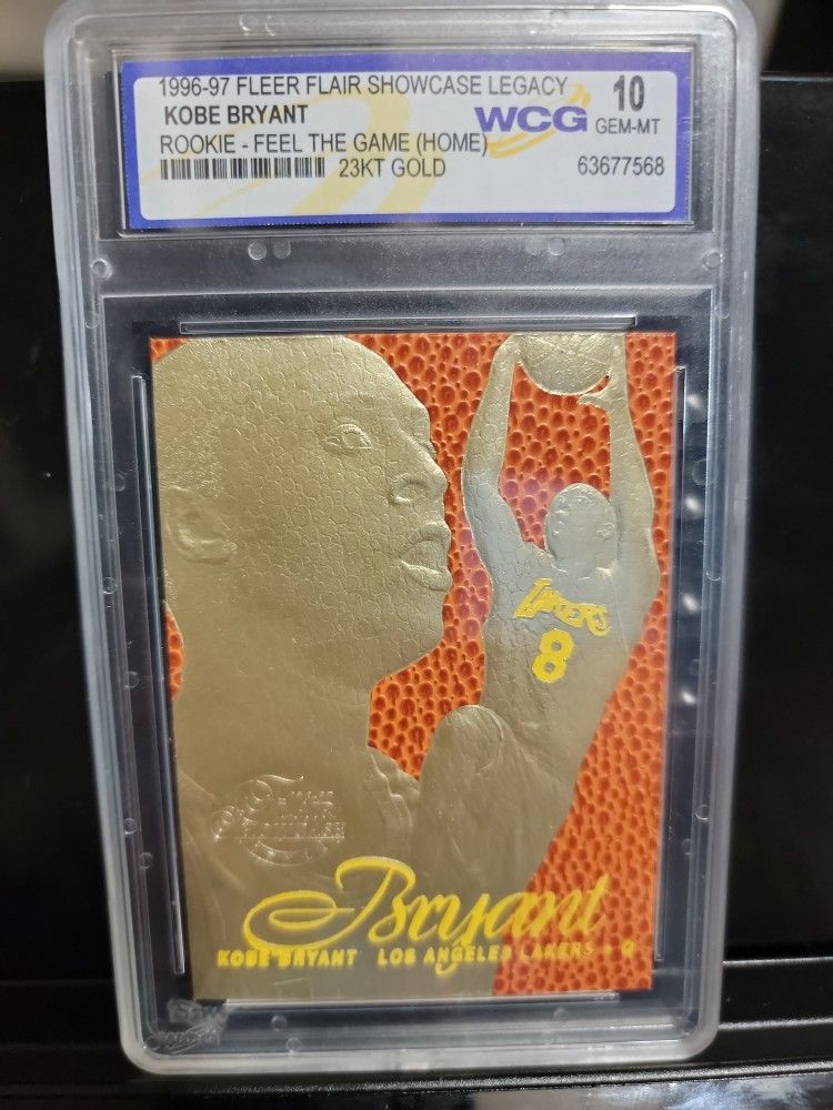 1996-97 KOBE BRYANT FLEER FLAIR SHOWCASE LEGACY ROOKIE CARD-23KT GOLD GEM-MT 10