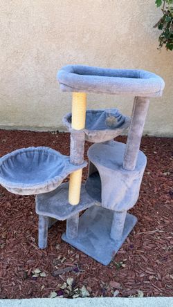 Multi-Level Gray Cat Tree Tower OFFERS WELCOME