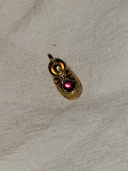 vintage songs baby bootie red birthstone charm pendant
