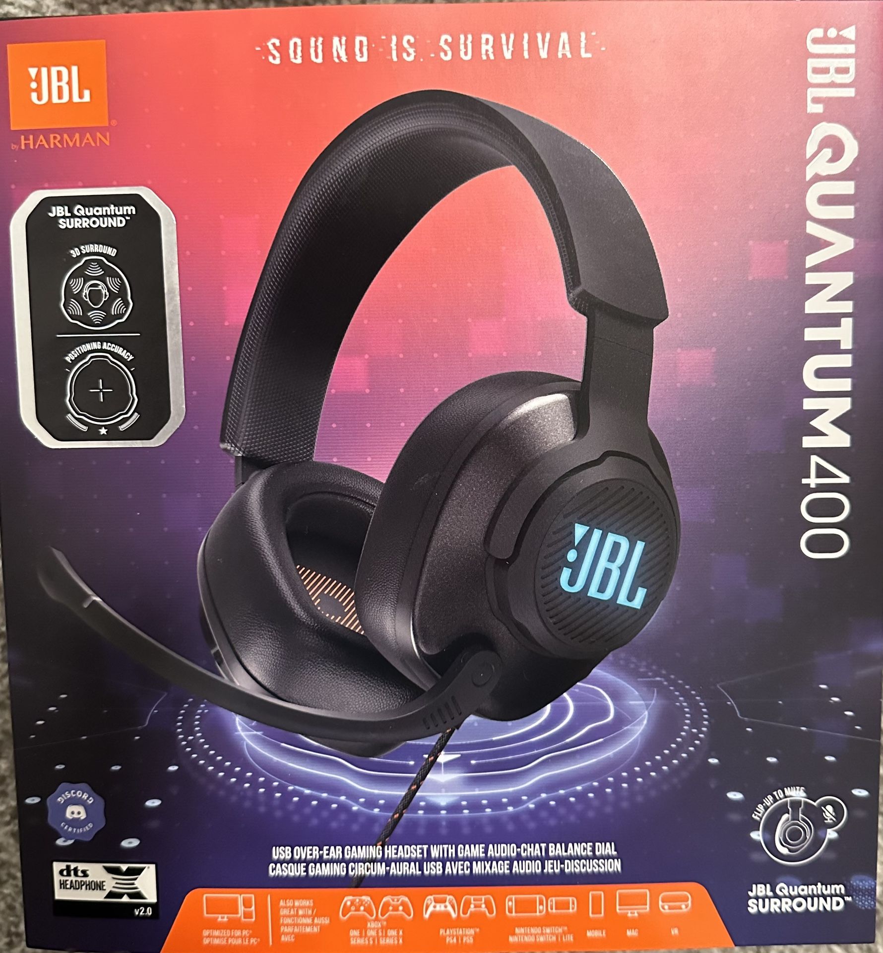 JBL Quantum 400 - Computer/Gaming Headset