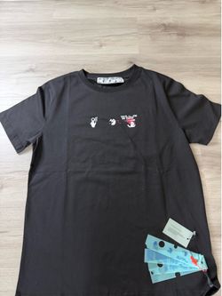 Black & Pink Off-white Graphic Tee