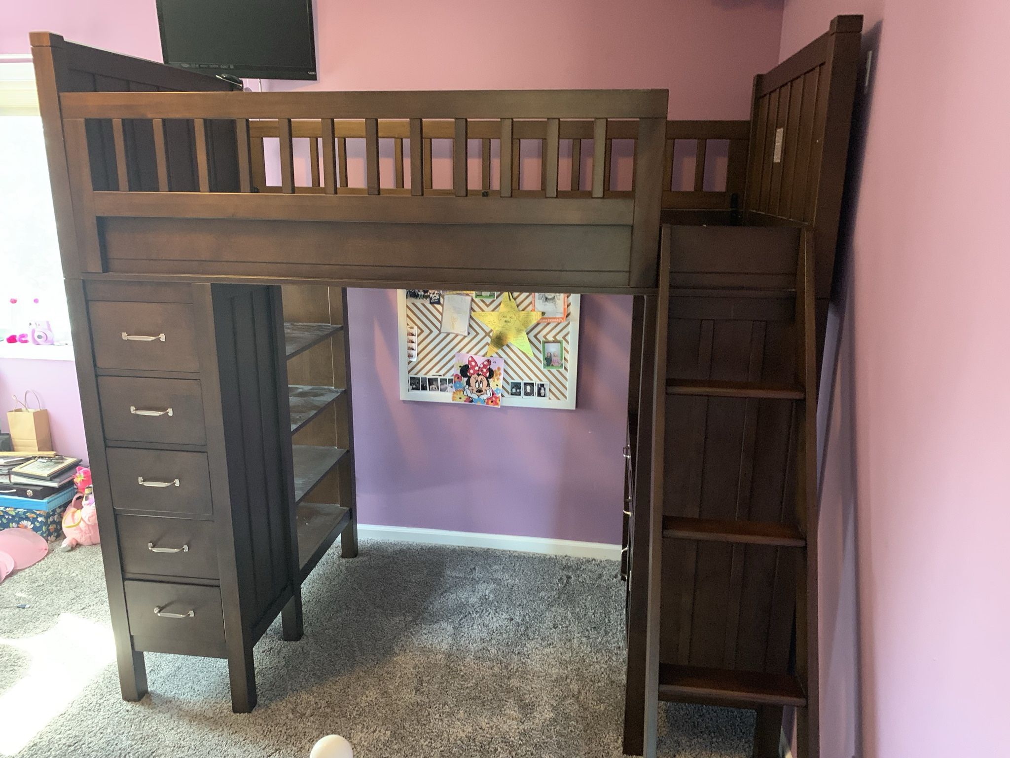 Loft Twin bed with Desk Underneath - PotteryBarn