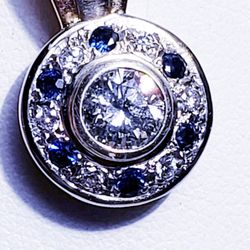 BEAUTIFUL DIAMOND & SAPPHIRE 14KT GOLD CHAIN "VERY NICE"